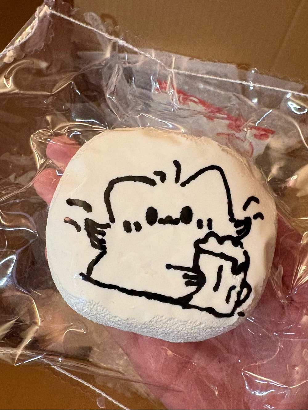 Handmade hand drawn taba squishy cat drink cracker senbei food squeeze toy